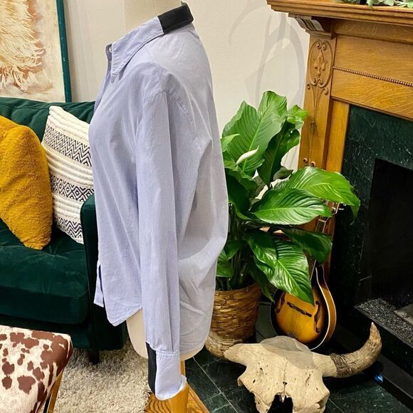 3.1 Phillip Lim Chic Button Down Blouse Contrast Trim and Zipper Cuff Sleeves - Picture 8 of 9